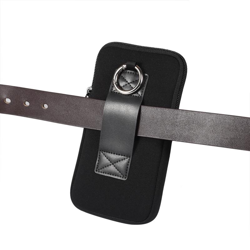 Cell Phone Pouch For Iphone Samsung Motorola Xiaomi Huawei Smartphone Stretch Material Zipper Sleeve Hanging Waist Bag Universal