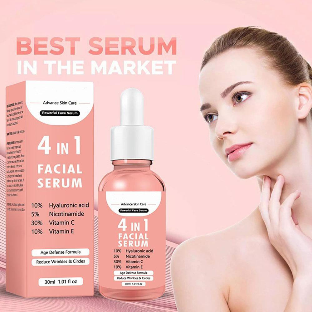 4 In 1 Face Serum Hyaluronic Acid Niacinamide Vitamin C Deep Reduce Fine Lines Moisturizing Lift Firming Beauty Skin Care