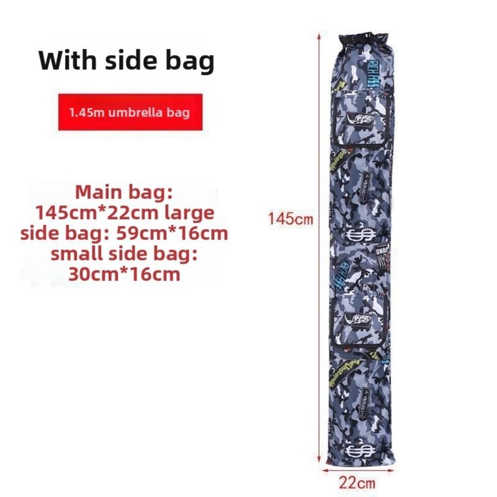 Durable Multi-function Fishing Rod Cover Foldable Thicken Canvas Fishing Rod Holder Oxford Cloth Fishing Gear Outdoor Activity