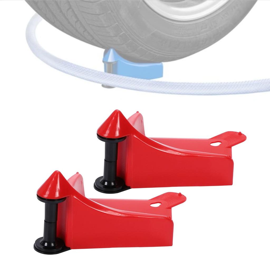 Car Wash Hose Guide Roller, Set of 2, Hose Gliding Through Tire (Red)