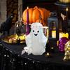 Ghost Figure Walking Dog Cute Halloween Ornaments Resin Cute Figurines Decor For Fireplace Home Desk Table Indoor Bookshelf