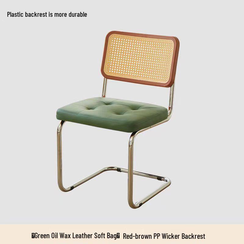 Nordic Soft Upholstered Rattan Dining Chair: Designer Vintage Style for Home, Cafe, or Hotel