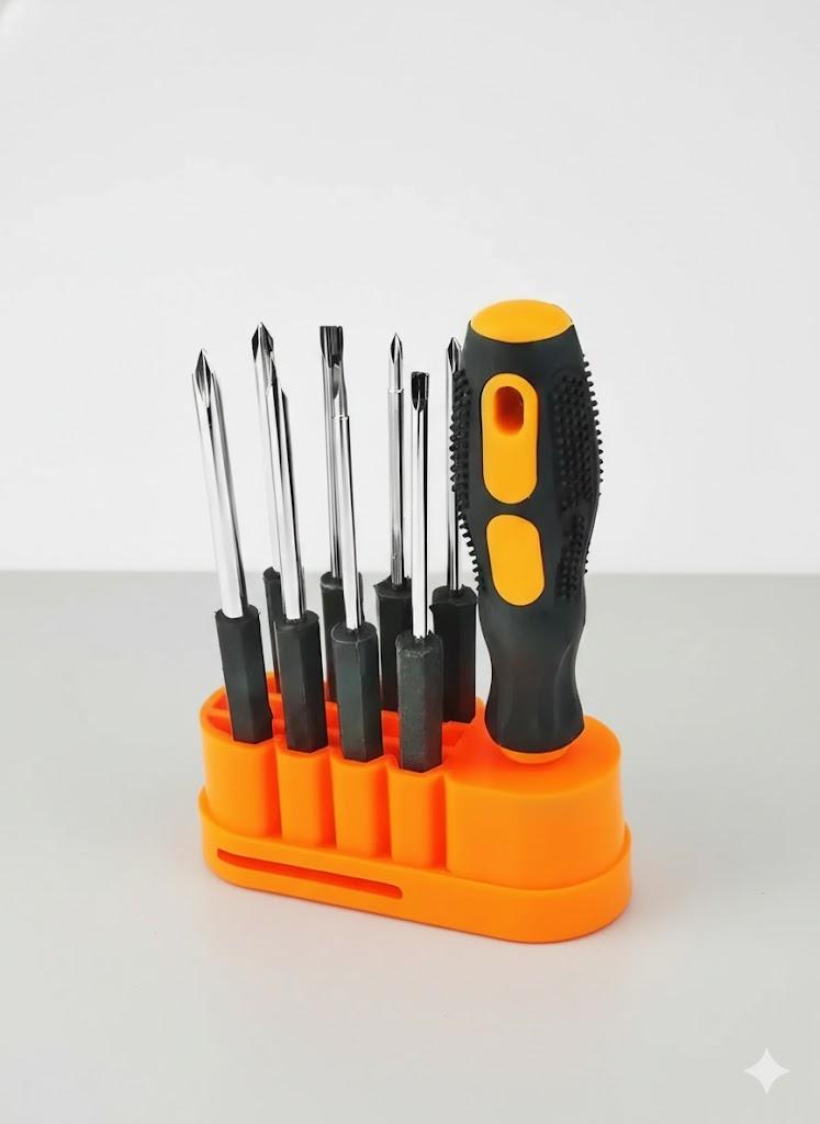 

8-in-1 Multi-function Screwdriver Set for Mobile Device and Computer Repair Tool Kit with Multiple Replaceable Heads жёлтый