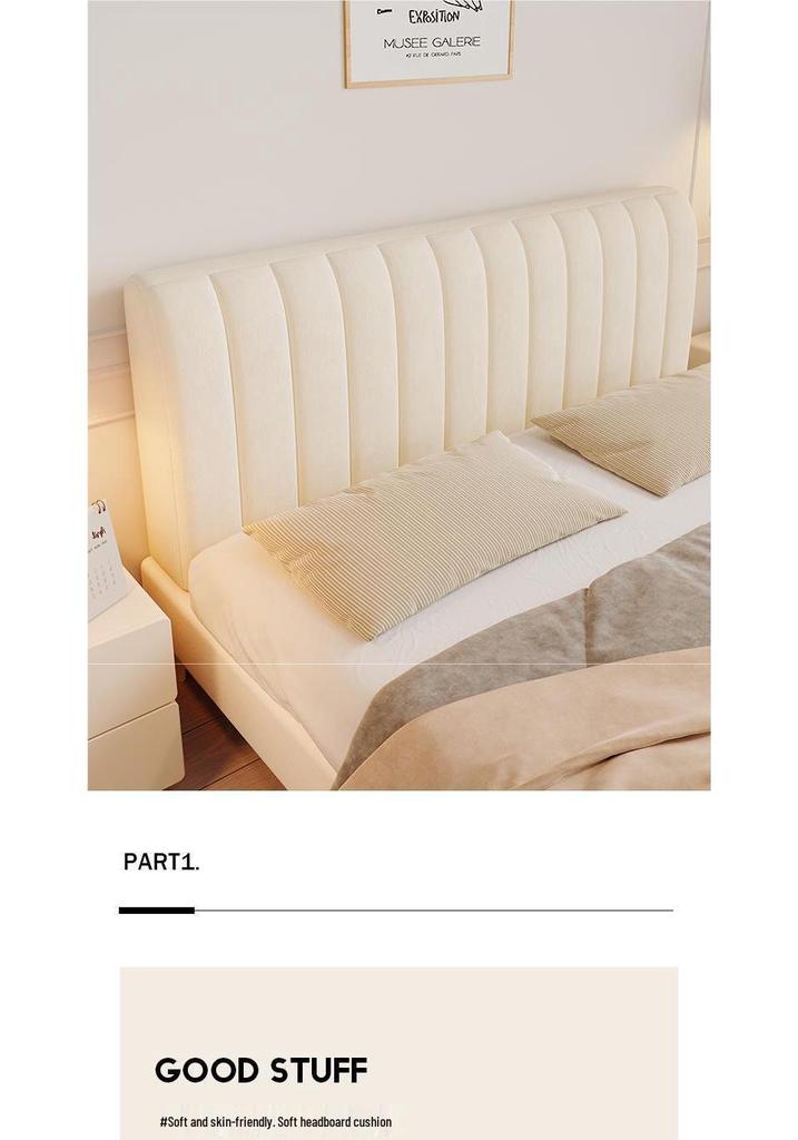 Soft Padded Bedside Cushion Headboard Cover - Washable & Simple Design for Double Beds