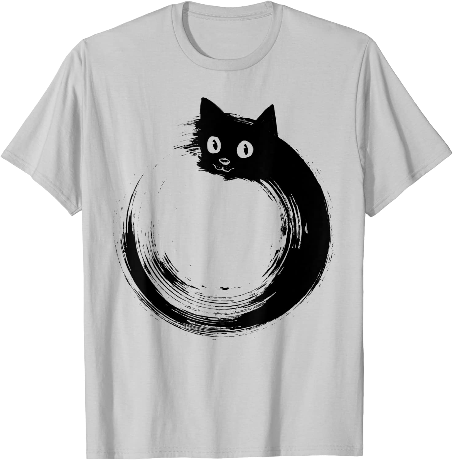 

Cute Cat Zen Circle Meditation T-Shirt Funny Printed T Shirt Cotton Tshirts for Men Birthday S