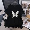 Round Neck Plus Size Mid-Length Loose Short-Sleeve Women's T-Shirt (200/300/350 Jin)