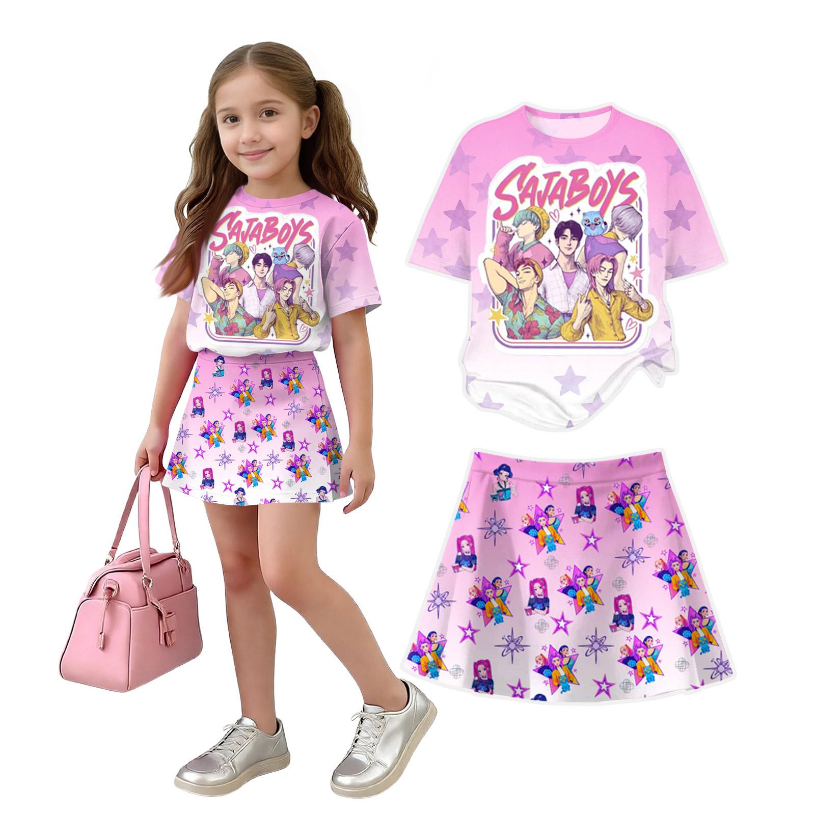 

Infant Newborn Baby Girls Boys Loose Print T-shirt+Pants Print Outfits Set 100 розовый