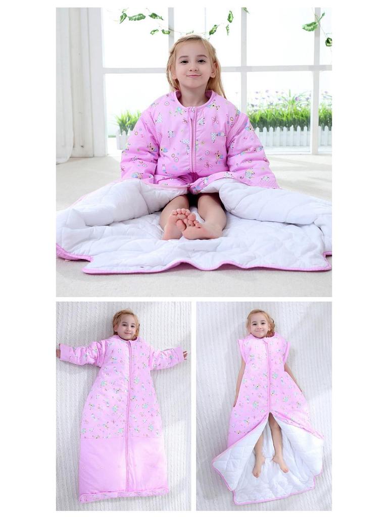 Clearance: Pure Cotton Baby Sleeping Bag – All-Season, Thick, Anti-Kick Quilt for Mid-Large Children with Free Shipping!