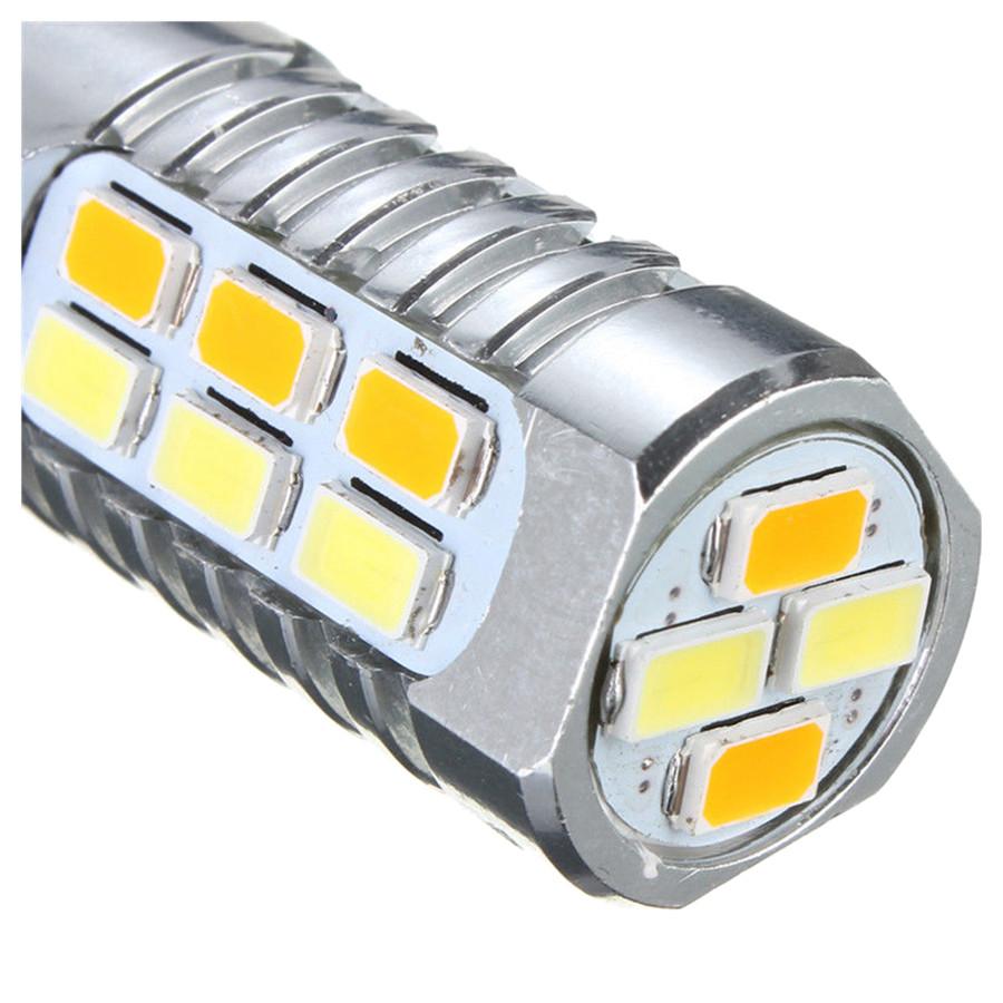 2PCS 1157 5630 22 SMD BAY15D Amber/White 22LEDs LED Bulbs S25 P21W DRL Dual Colo