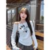White Asymmetrical One-Shoulder Long-Sleeve Top for Women - 2025 Early Autumn Style