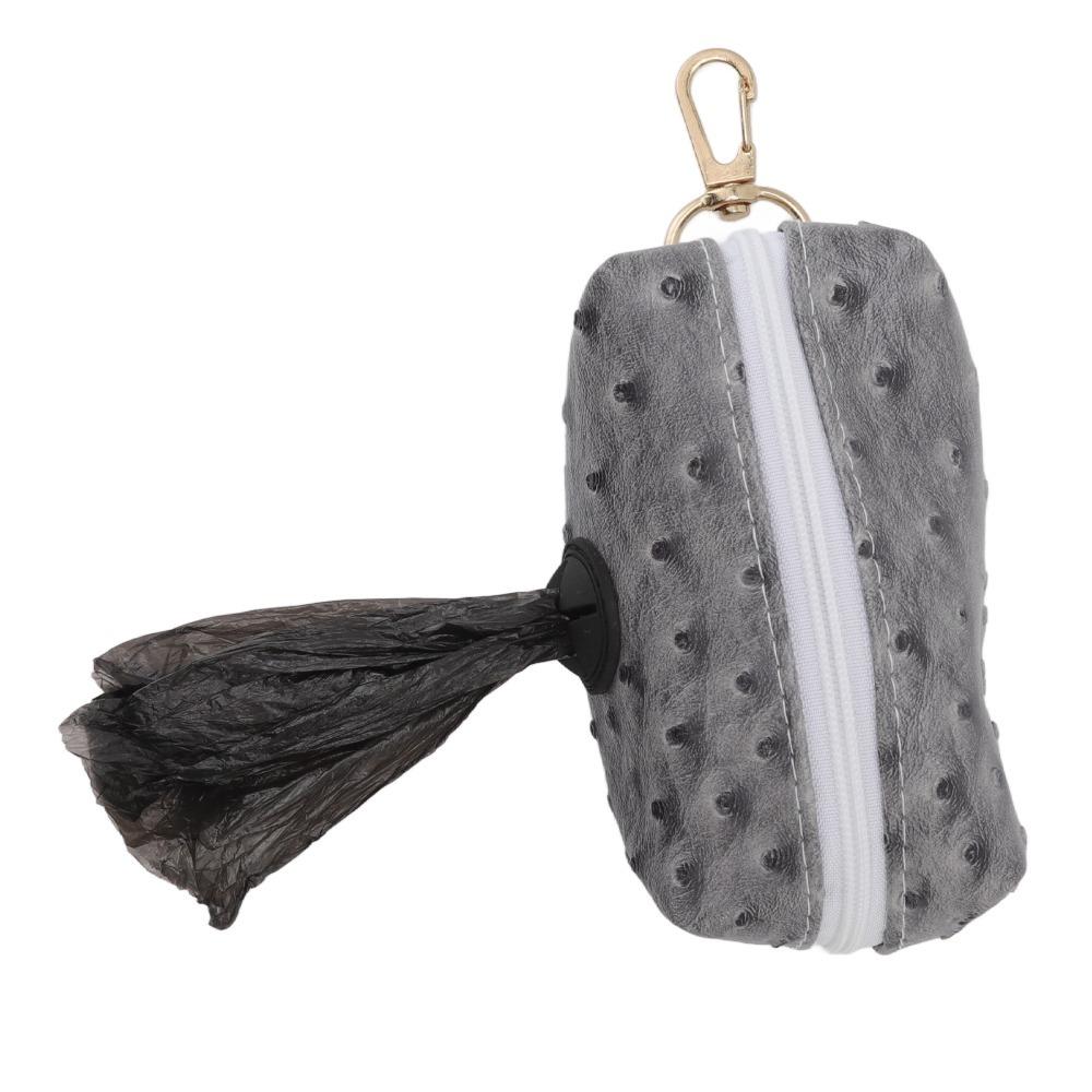 Ostrich Grain Surface Dog Poop Bag Dispenser Leash Hanging Bag  Daily Dog Walking