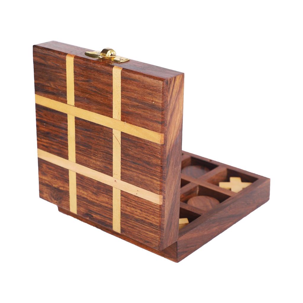 Shriji Crafts Wooden Tic Tac Toe Game with Line Strips,