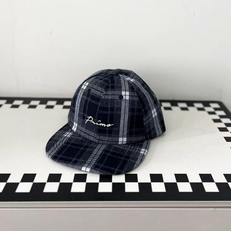 Street Dance Hat With Check Patterns And Letter Design For Summer Casual Style