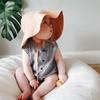 Sombrero de Sol para Bebé Verano Niños Niñas Sombrero de Cubo Niños Algodón UV Sombreros de Viaje Niño Ala Ancha Exterior Gorras de Playa Moda Casual Sombrero Panamá