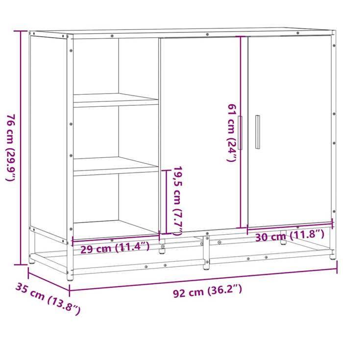 VidaXL Buffet chêne fumé 92x35x76 cm bois d'ingénierie 849021