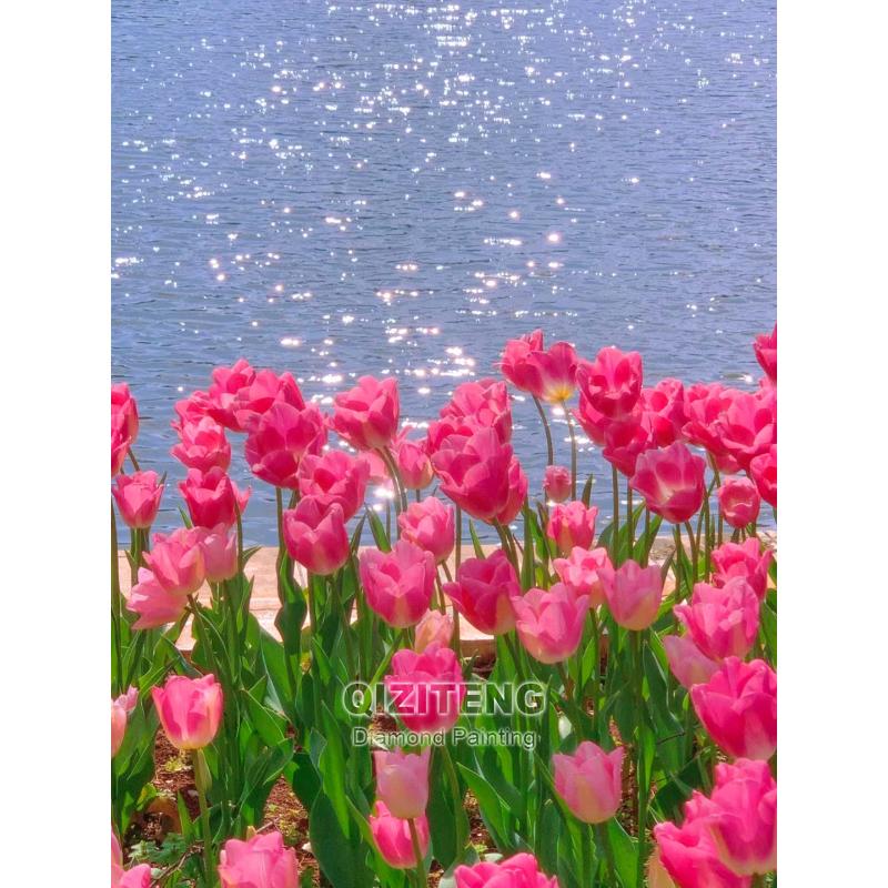 Floral Landscape 5D DIY Diamond Painting Kit City Street Scene Diamond Embroidery Painting Full Drills Mosaic Home Decor Gifts