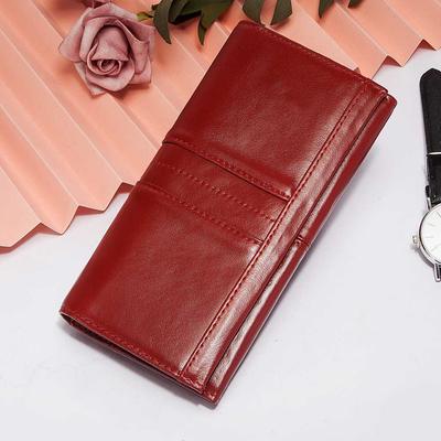 Women's Clutch Bag Genuine Leather Wallets Fashion Female Cell Phone Purse Blocking Credit Card Holder with Zipper Pocket