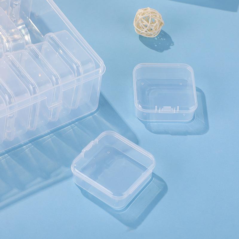 12/15/30PCS 5.5cm Size Square Box Storage Set Household Waterproof Dustproof Transparent Plastic Small Part Organizer Case ZYF