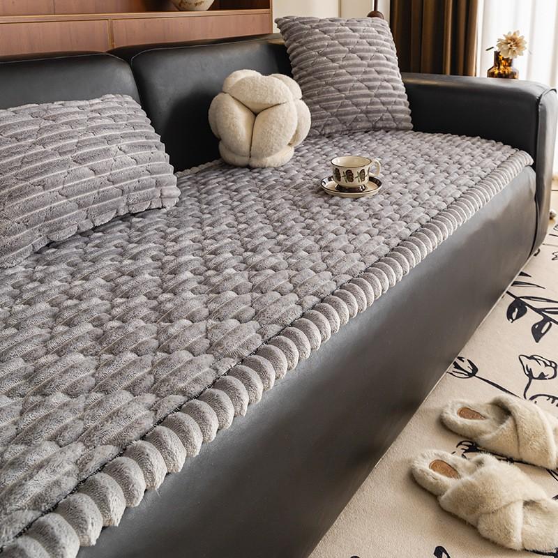 Soft Plush Non-Slip Couch Cushion Thickened Flannel Mat Sofa Bed Window Seat
