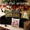 Home Decor Christmas Scenes Snowman Pattern Pillow Covers Pattern Cushion Cover Suitable for Sofa Bedroom Car Pillow Cover