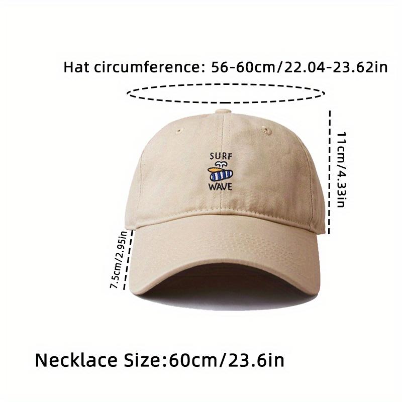2Pcs Men's and Women's Net Red Baseball Cap Embroidered Duck Tongue Cap Fashion Biker Pendant Necklace Suit Fashion Sports Leisure Sunshade Sun Hat
