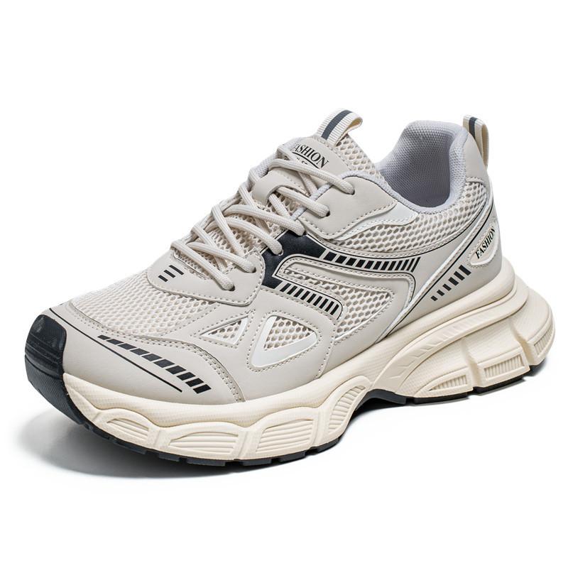 Platform Dad Shoes 2025 Summer New Mesh Breathable Casual Sports Shoes Men's Non-slip and Wear-resistant Running Shoes Men's