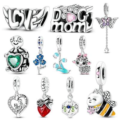 New Best Selling Pet Series Beads Butterfly Bee Pendant Charm for DIY Bracelet Jewelry Gifts