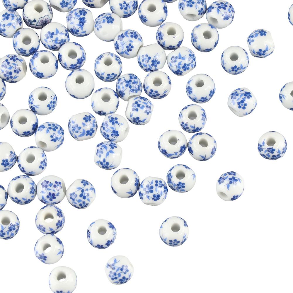 100pcs 100PCS Ceramic Beads Porcelain Spacer Beads Handmade Loose Beads  DIY Beading Crafts