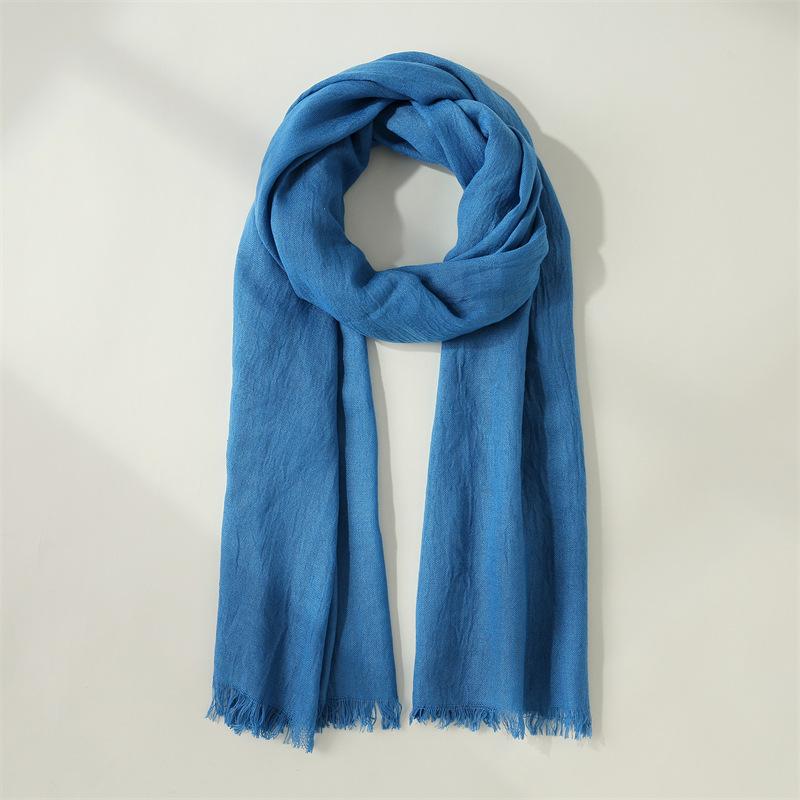 Sweet Solid Color Scarf Women's 2025 New Fashion Warm Medium and Long Decorative Wear Scarf Shawl