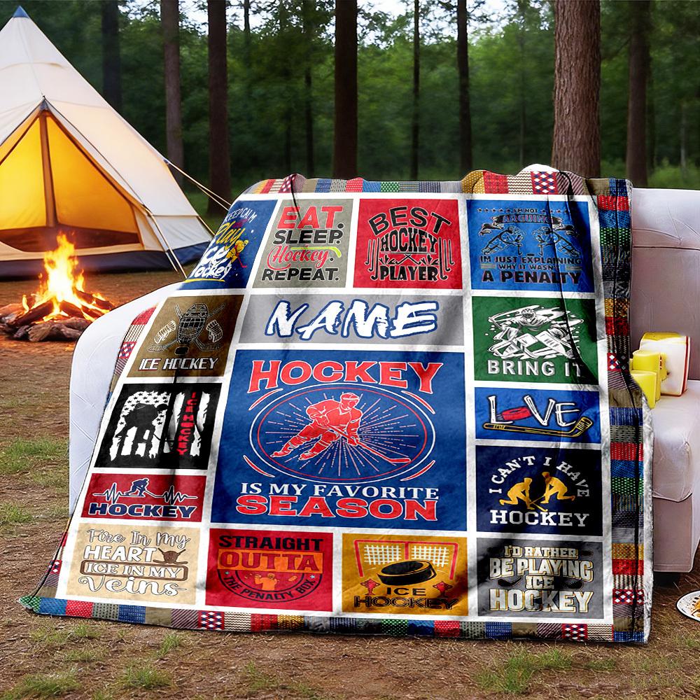 Hockey Life Passion Play And Princess Gift Customizable Blanket Text Warmthful Decor Versatile For Sofa Couch Office Bed Picnics Ideal For All Seasons