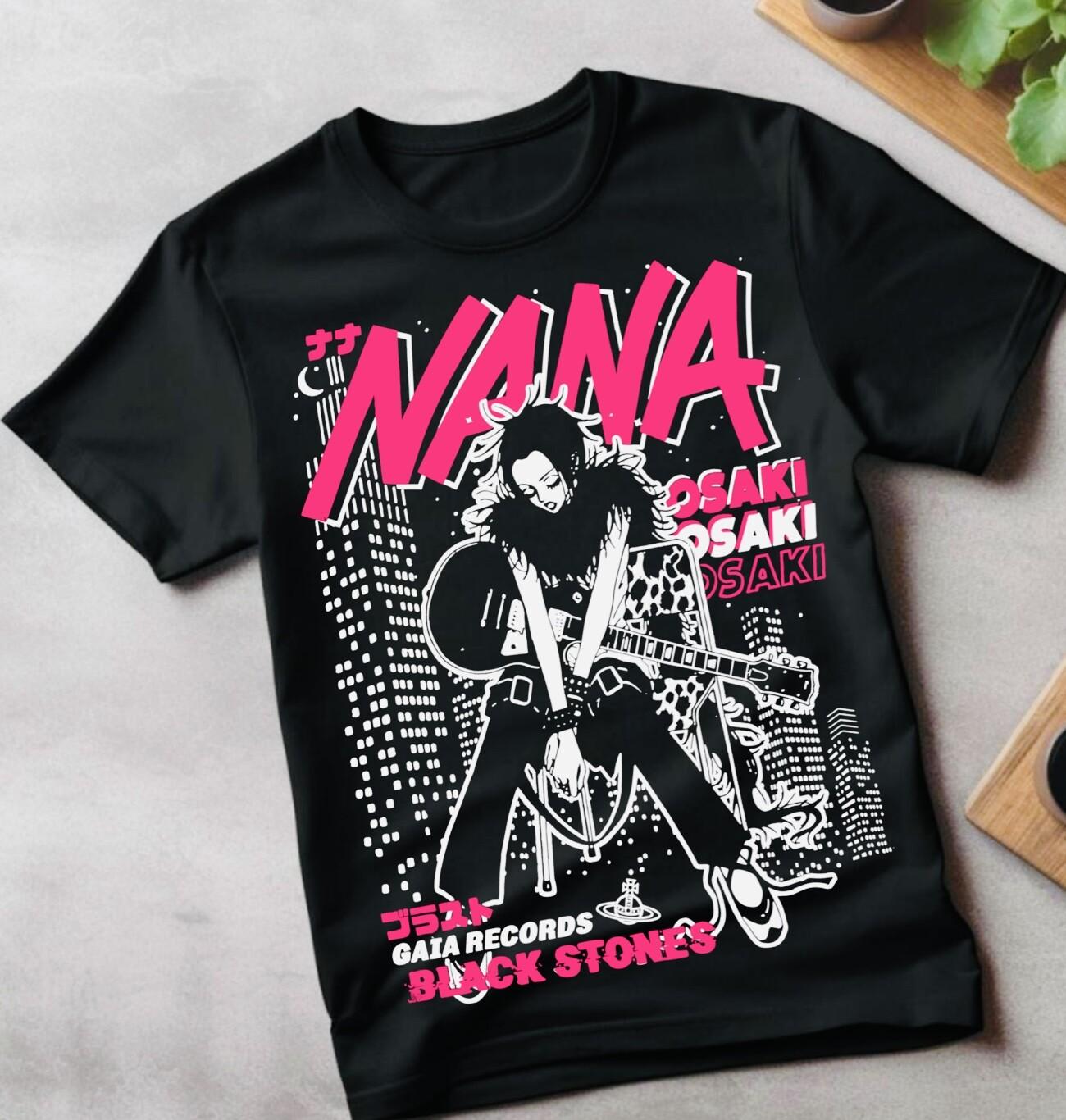 Nana Osaki T-Shirt Mens Womens Tees Top,Black Stones Manga Anime Girl Kawai Graphic Shirt All Sizes XL
