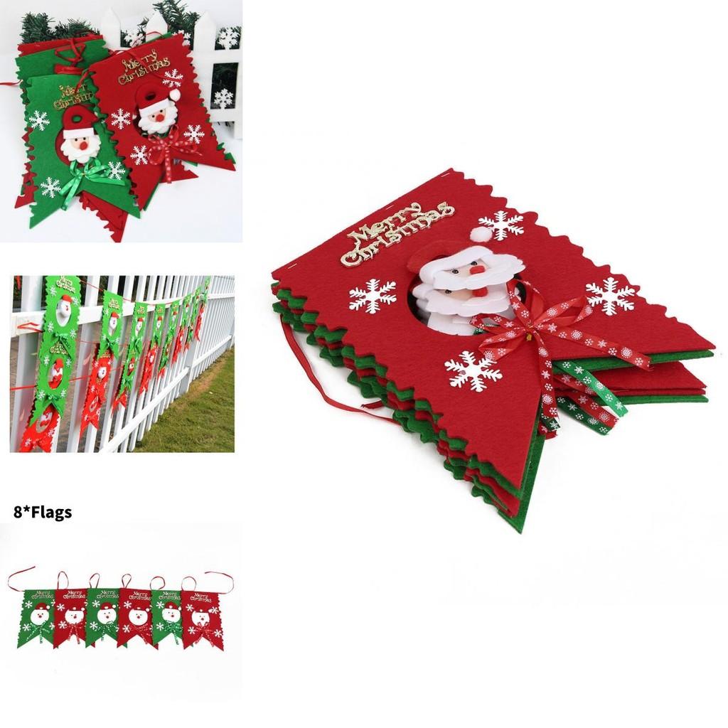 Christmas Santa Claus Pattern Flag Garland With Creative Design For Holiday Party Decorations
