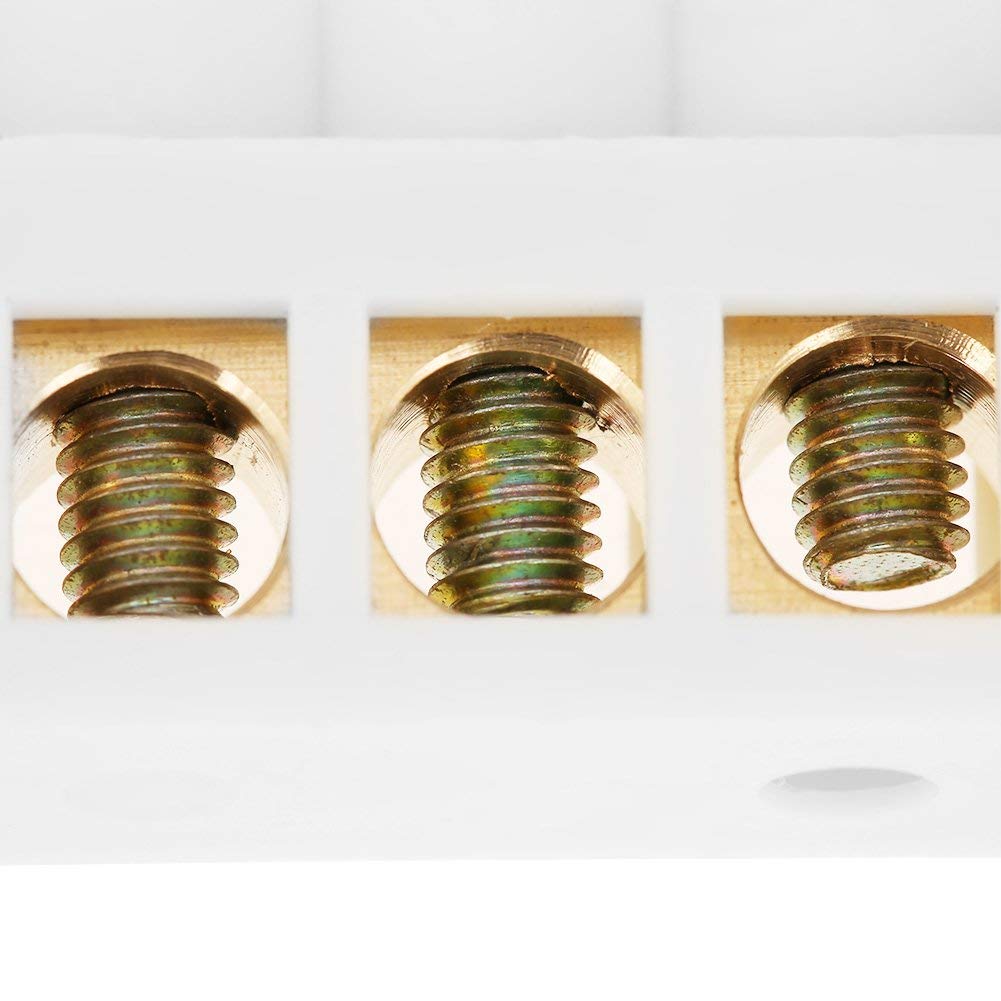 Hilitand 10pcs Terminal Blocks, 7 Hole Bridge Design Electrical Distribution Wire Screw Brass Terminal Block Connectors
