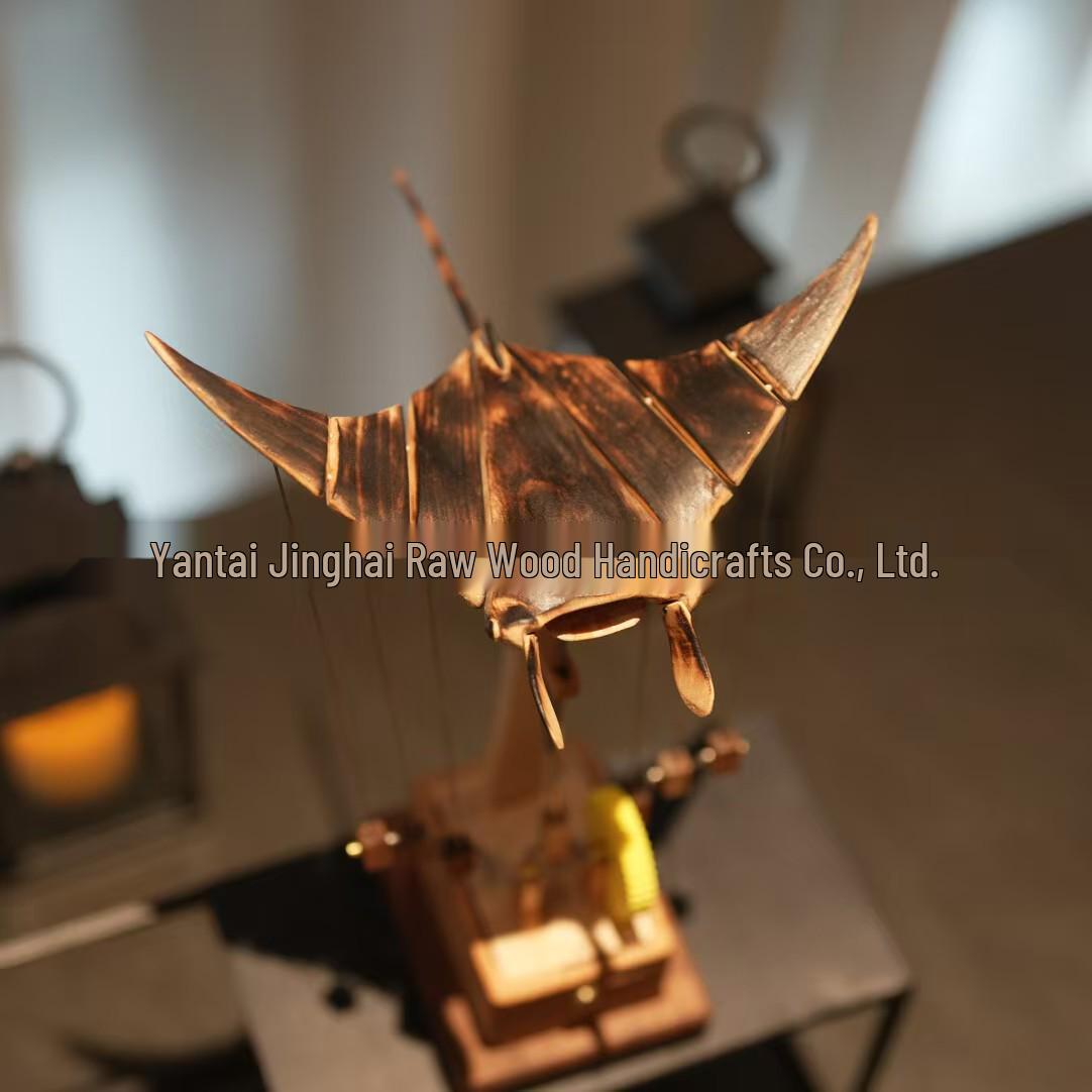 Handmade Wooden Manta Ray Desktop Ornament - Creative Solid Wood Birthday Gift