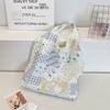 Korean Style Floral Patchwork Tote Bag Women Large Capacity Casual Open Top Shoulder Handbag