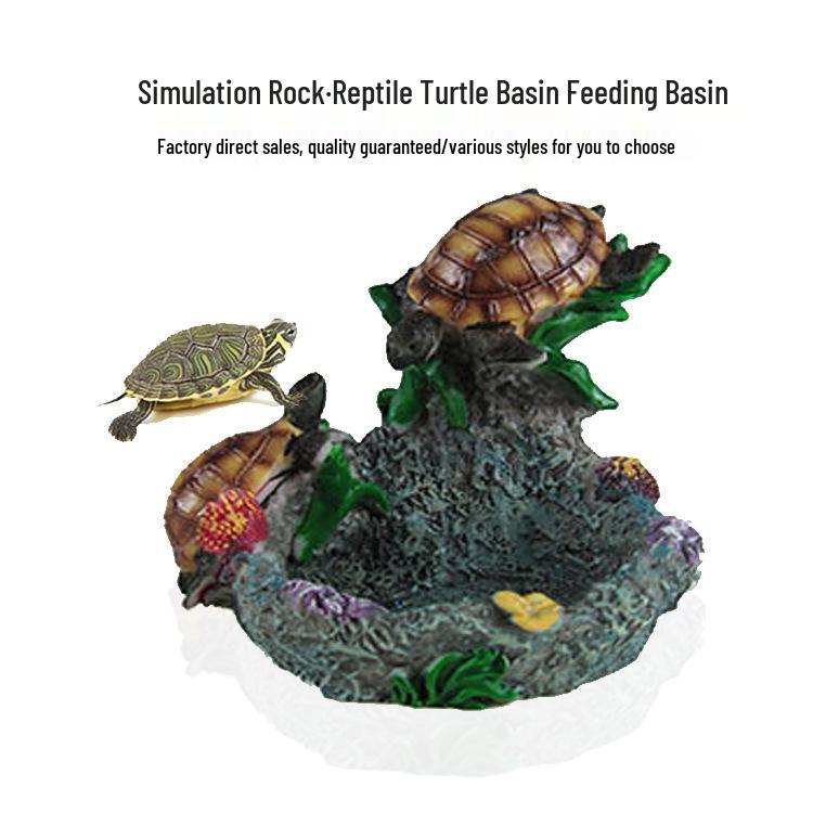Resin Reptile & Turtle Water and Food Basin - Small Round Feeder Dish