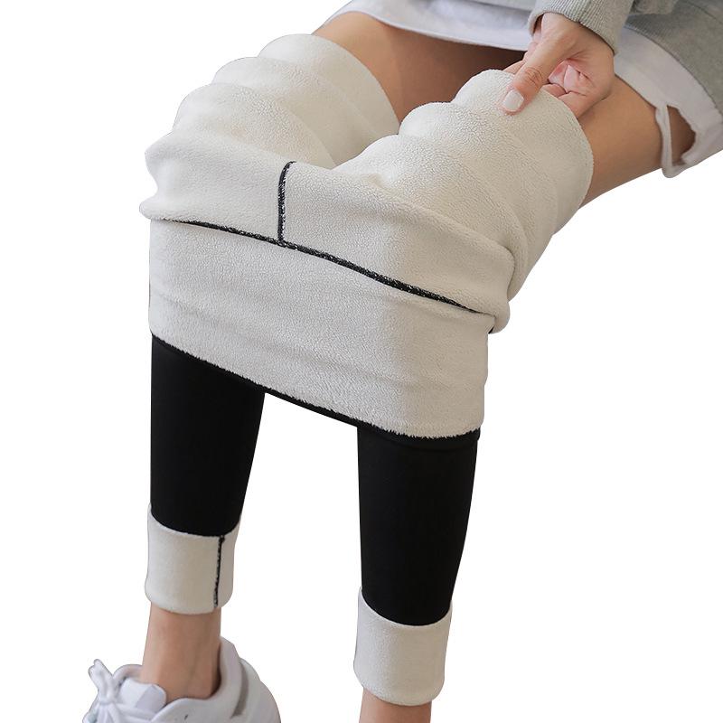 High Waist Women's Velvet-Lined Yoga Leggings - Slimming & Thick Shark Skin Barbie Pants for Autumn/Winter