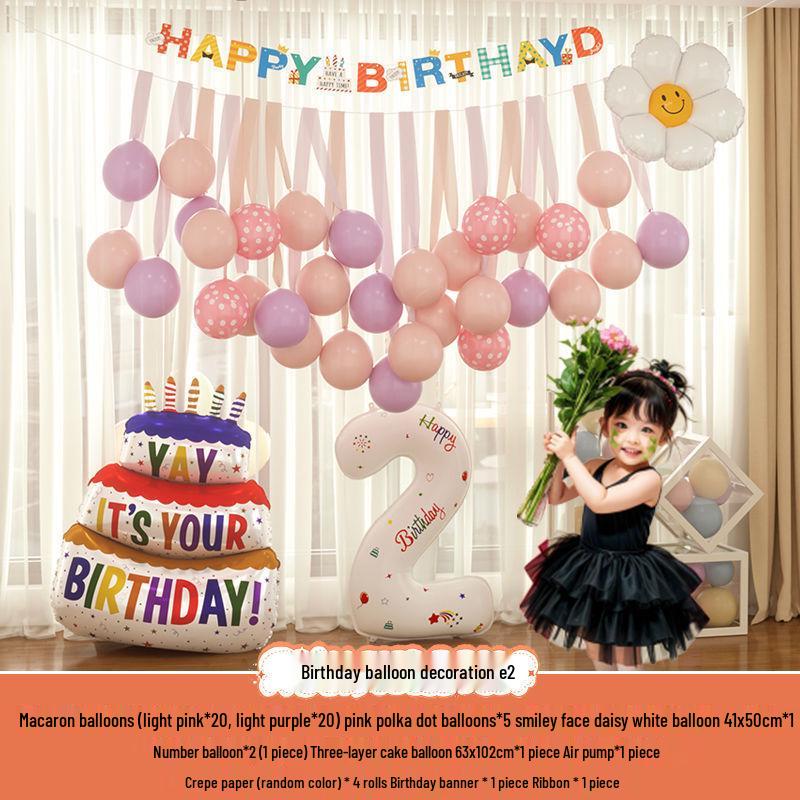 Xiaohongshu First Birthday Balloon Decoration Set for Boys and Girls: Party Background Scene Arrangement