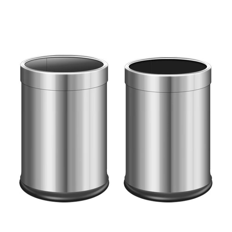 Commercial Stainless Steel Double Layer Trash Can