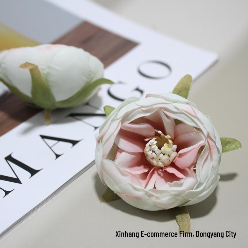 Rose & Camellia Bud Artificial Flowers DIY Hairpin Headwear for Weddings & Festivals