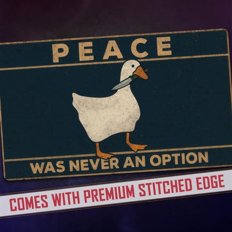 Playmat Peace Was Never An Option Parody Fan Art 24×14 Inches Gaming Funny Card Game Accessory Custom Deck Mat keyboard Mat