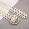 Elastic Band Coat Belt Hollow Pearl Waist Belt Fashion Beadeds Body Chain  Dress