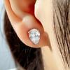 Pear Crystal Cubic Zirconia Stud Earrings Simple Versatile Ear Accessories for Women High Quality Silver Color Jewelry