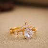 New style zircon set ring European and American super flash oval shaped ring for women