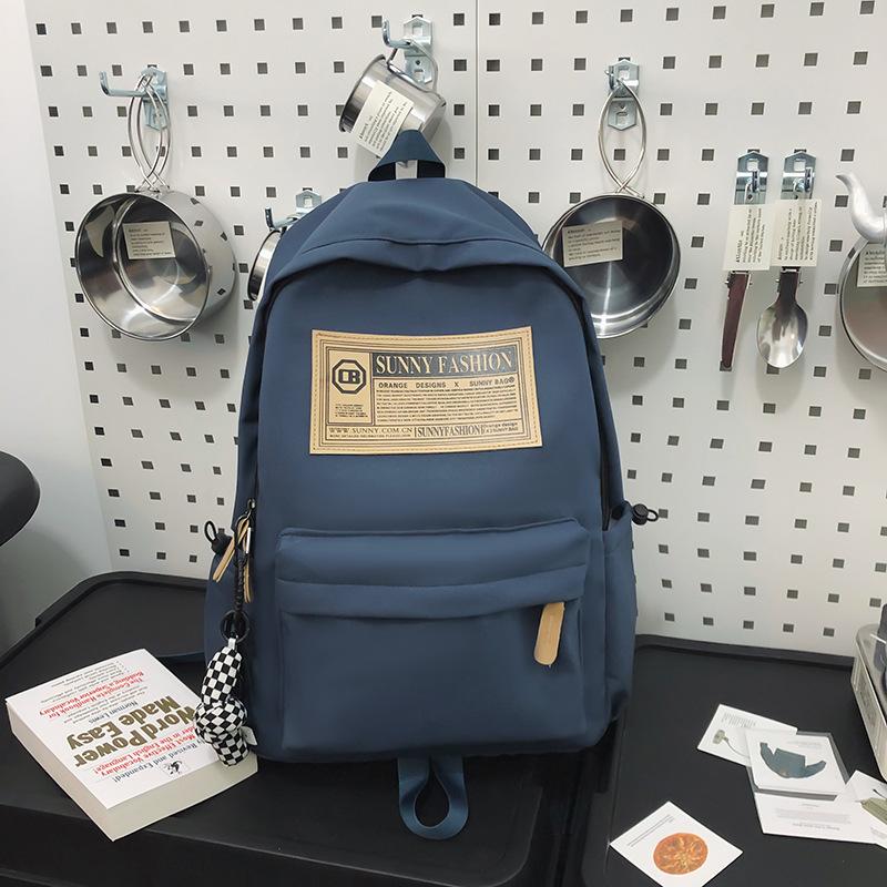 Backpack Girls Port School Bag High School College Student Couple Backpack Large Capacity Simple Backpack