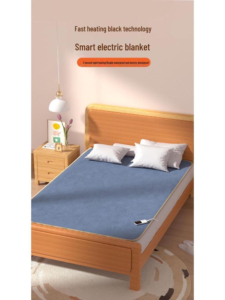 Wasserdichte elektrische Decke mit doppelter Steuerung - 1,5 m/1,8 m/2 m, sicher für Studentenwohnheime und Haushalte