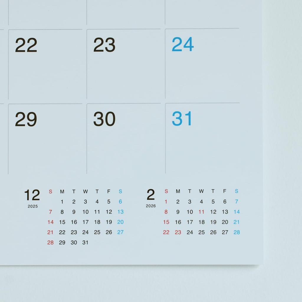 Hobonichi Whiteboard Calendar 2026 Full Size Wall Hanging