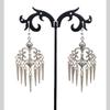 Gothic Silver Flower Filigree Pointed Earrings