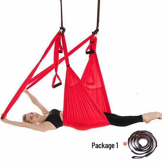 Aerial Yoga Hammock with Daisy Chain Extension Strap, Non-Elastic Indoor Set