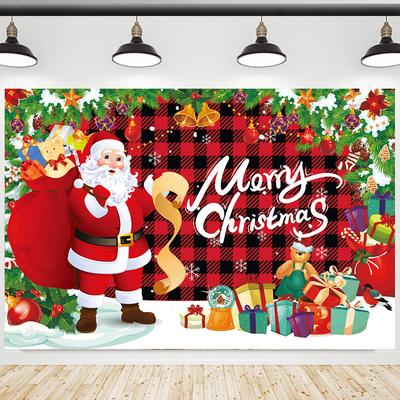 Merry Christmas Cartoon Backdrop Christmas Tree Window Backdrop Kids Family Party Home Decoration Happy New Year 2024 Background